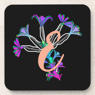 Monogram E Initial  Beverage Coaster