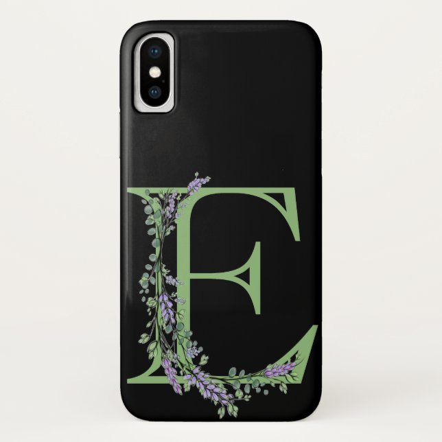 Monogram E Lavender Eucalyptus Case-Mate iPhone Case (Back)
