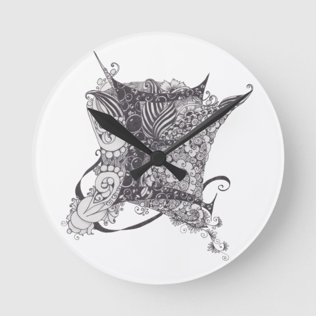 Monogram E Round Clock (Front)