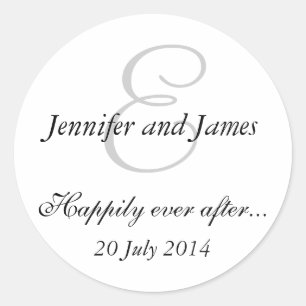 Monogram E Stickers for Wedding Favours