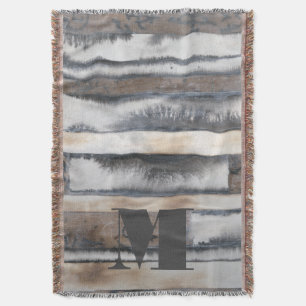 Monogram   Earth & Smoke I Throw Blanket