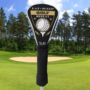 Monogram Eat Sleep Golf Repeat Golf Head Cover