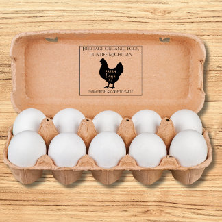 Monogram Egg Carton Stamp Farm Fresh Eggs