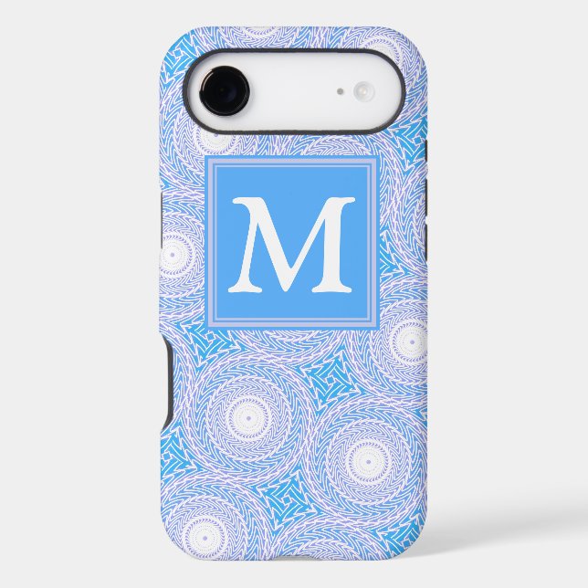 Monogram Electric blue circles pattern (Back)