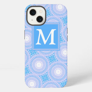 Monogram Electric blue circles pattern Case-Mate i iPhone 13 Case