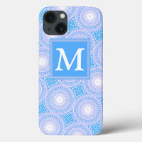 Monogram Electric blue circles pattern Case-Mate i