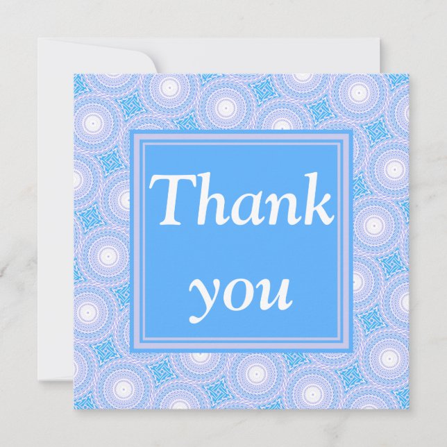 Monogram Electric blue circles pattern Thank You Card (Front)