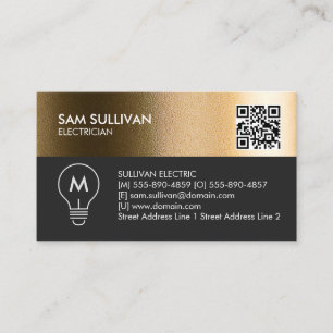 Monogram Electrician Electrical Contractor Business Card