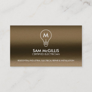 Monogram Electrician Electrical Contractor Business Card