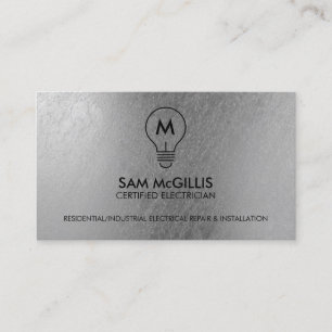 Monogram Electrician Electrical Contractor Business Card