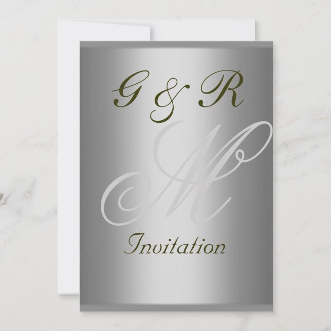 Monogram Elegant and Simple Wedding Invitation (Front)