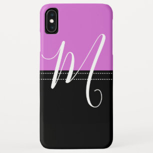 Monogram Elegant Black & Orchid Solid Colour Case-Mate iPhone Case