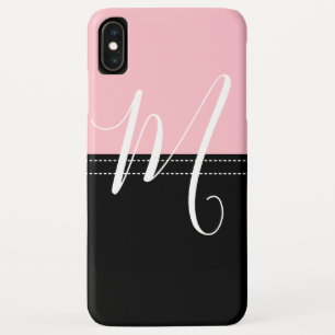 Monogram Elegant Black & Pink Solid Colour Case-Mate iPhone Case