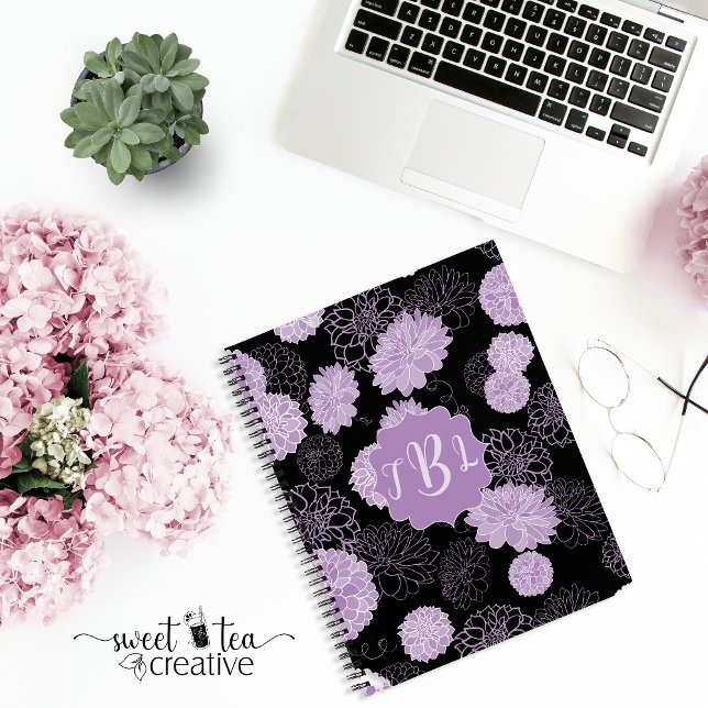Monogram Elegant Black Spiral Notebook (Creator Uploaded)