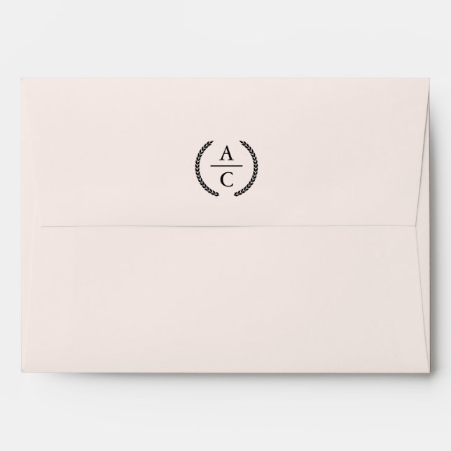 Monogram Elegant Blush Envelope (Back (Top Flap))