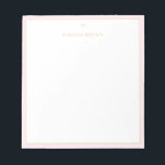 Monogram Elegant Blush Pink Gold Classy Small Notepad<br><div class="desc">Elegant minimalist design with modern fonts on blush pink. Super trendy,  classy,  refined. Gold is not real gold but colour.</div>
