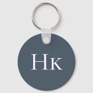 Monogram Elegant Classic Navy Monogrammed Initial Key Ring