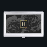 Monogram Elegant Dark Floral Beauty Salon Business Card Holder<br><div class="desc">Monogram Elegant Dark Floral Beauty Salon Business Card Holder.</div>