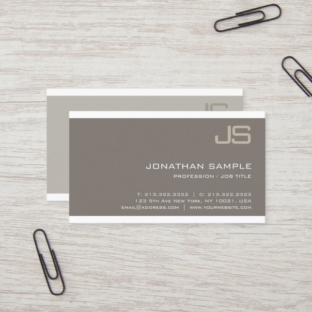 Monogram Elegant Design Modern Professional Luxury Business Card (Front/Back In Situ)