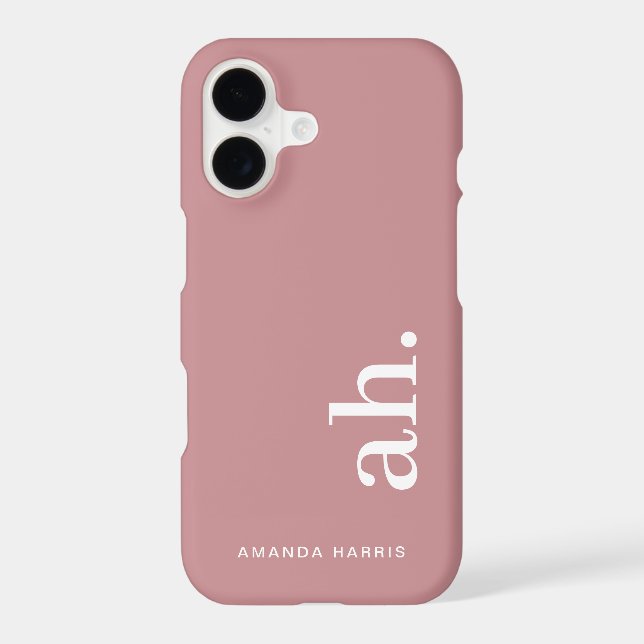 Monogram Elegant Dusty Rose Feminine Minimalist iPhone Case (Back)