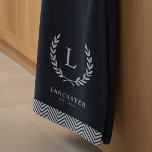 Monogram Elegant Farmhouse Modern Minimalist Name Tea Towel<br><div class="desc">Transform your kitchen décor with this elegant modern minimalist farmhouse towel. This exquisite towel beautifully combines timeless charm with contemporary design, making it the perfect addition to any home. Featuring a stylish monogram that can be customised with your family name, it adds a personal touch to your kitchen essentials. The...</div>