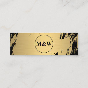 Monogram Elegant Faux Gold Grunge Mini Business Card