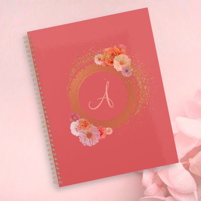Monogram Elegant Floral Damask Golden Frame Planner (Creator Uploaded)