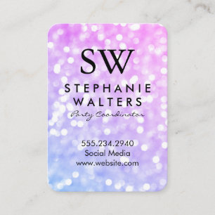 Monogram Elegant Glamour Glitter Business Card