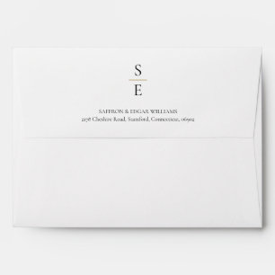 Monogram Elegant Gold Return Address Envelope