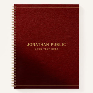 Monogram Elegant Gold Text Calligraphy Template Notebook