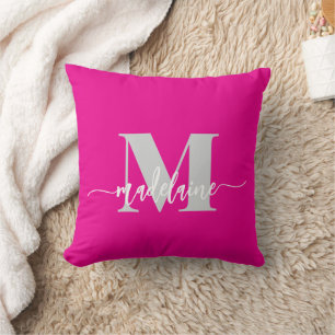 Monogram Elegant Hot Pink Personal Cushion