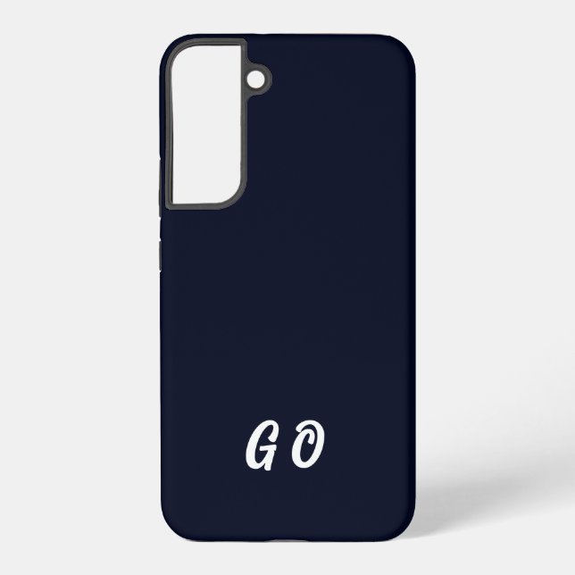Monogram  Elegant Initial Dark Blue  Samsung Galaxy S22+ Case (Back)
