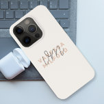 Monogram Elegant Ivory Cream Modern Minimalist iPhone 15 Pro Case<br><div class="desc">An elegant monogram iPhone case featuring a blush pink modern typography name overlayed with initials in pale grey in a handwritten script font in an informal casual style on a classic ivory cream background. The text can easily be personalised for a design as unique as you are!</div>