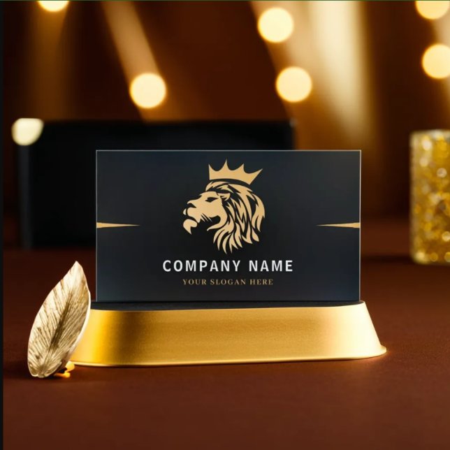 Monogram Elegant Lion Logo  Business Card (Creator Uploaded)