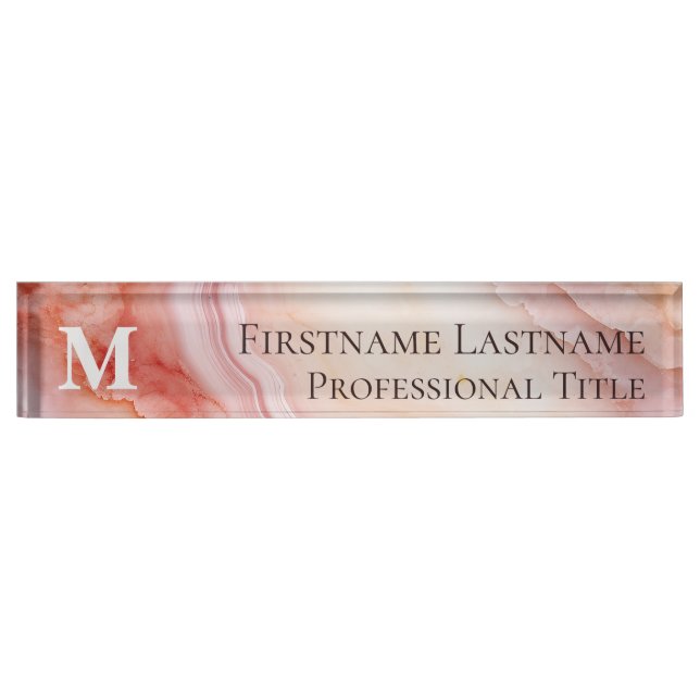 Monogram Elegant Marble  Nameplate (Front)