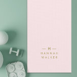 Monogram Elegant Minimal Blush Pink and Gold Yoga Mat<br><div class="desc">A simple stylish custom monogram design in a gold modern minimalist typography on an elegant pastel blush pink background. The monogram initials and name can easily be personalised along with the feature line to make a design as unique as you are! The perfect bespoke gift or accessory for any occasion....</div>