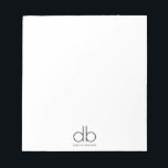 Monogram Elegant Minimal Classic Modern  Notepad<br><div class="desc">A simple minimal modern monogram. A perfect gift for a student dorm room,  or for your modern home office decor.</div>