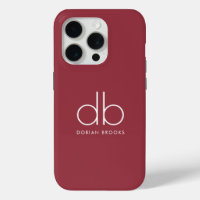Monogram Elegant Minimal Classic Modern Red