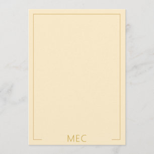 Monogram Elegant Minimalist Creamy Ivory & Gold Card