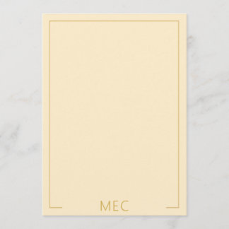 Monogram Elegant Minimalist Creamy Ivory & Gold Card