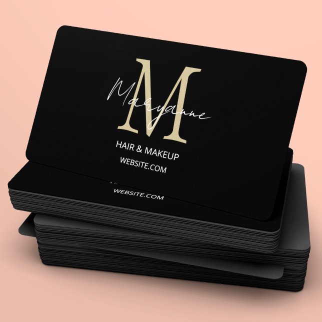 Monogram Elegant Modern Black Professional Business Card (Creator Uploaded)