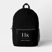 Monogram Elegant Modern Minimal Black Monogrammed