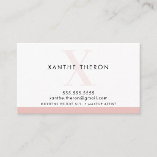 MONOGRAM elegant modern minimal pale pink Business Card