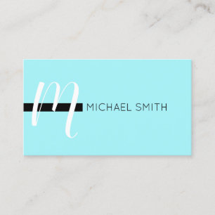 Monogram Elegant Modern Waterspout and Black Business Card