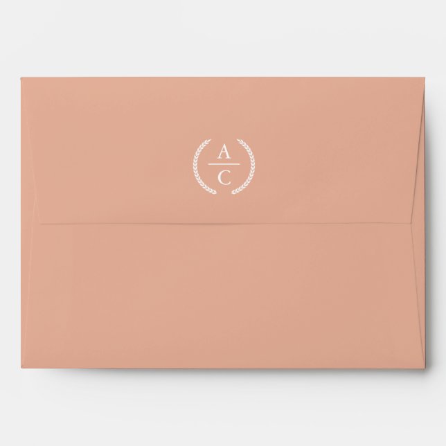 Monogram Elegant Peach Envelope (Back (Top Flap))