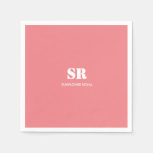 Monogram Elegant Pink Minimal Napkin