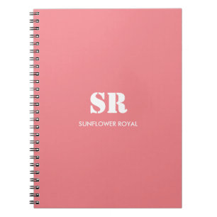 Monogram Elegant Pink Minimal  Notebook