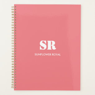 Monogram Elegant Pink Minimal Planner