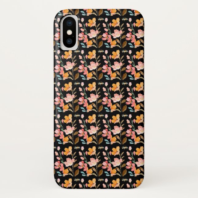Monogram Elegant Pink Watercolor Case-Mate iPhone Case (Back)