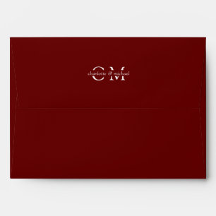 Monogram Elegant Red Envelope